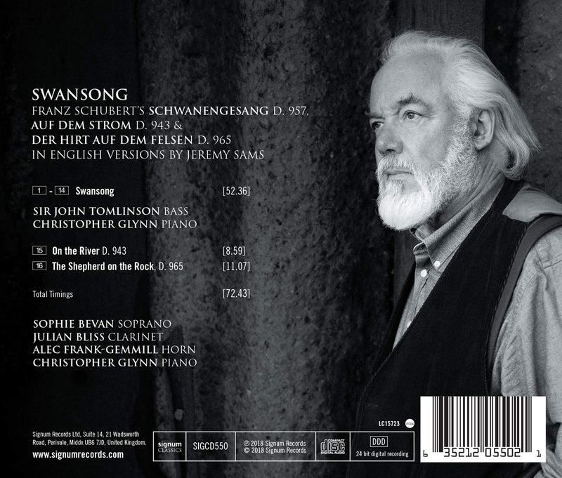 Schubert: Swansong / Bliss, Bevan, Glynn, Frank-Gemmill, Tomlinson