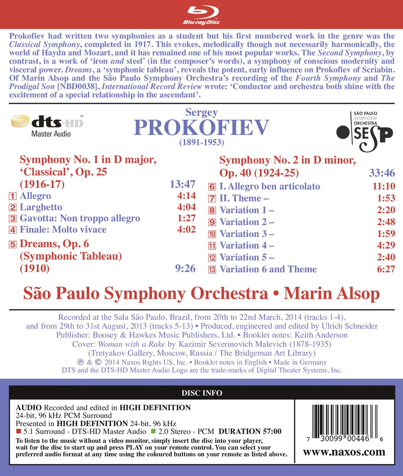 Prokofiev: Symphonies Nos. 1 'classical' & 2; Dreams