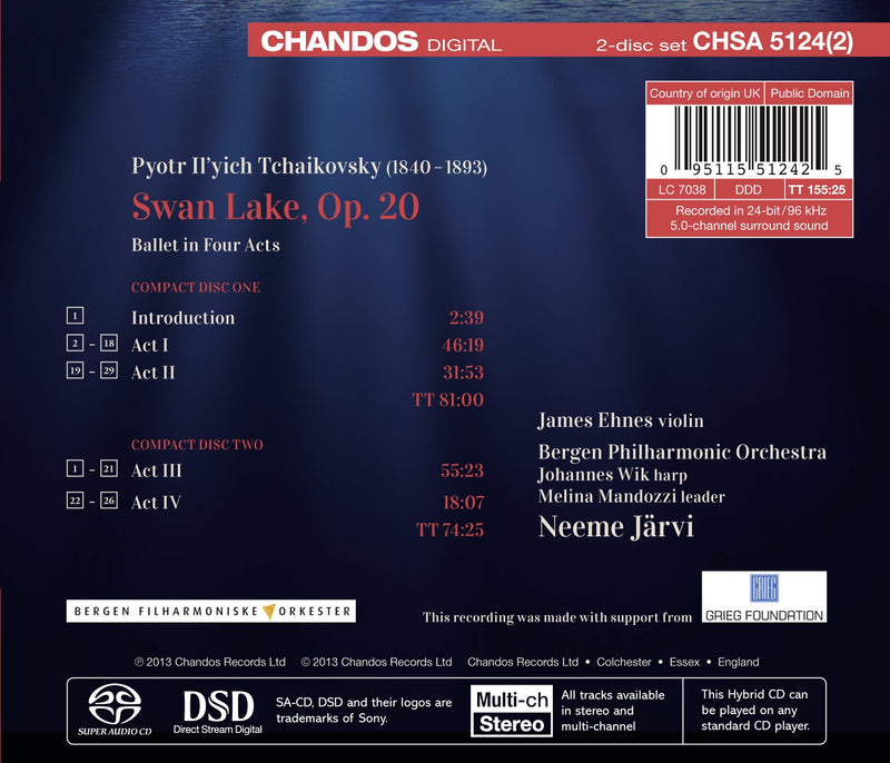 Tchaikovsky: Swan Lake / Jarvi, Bergen