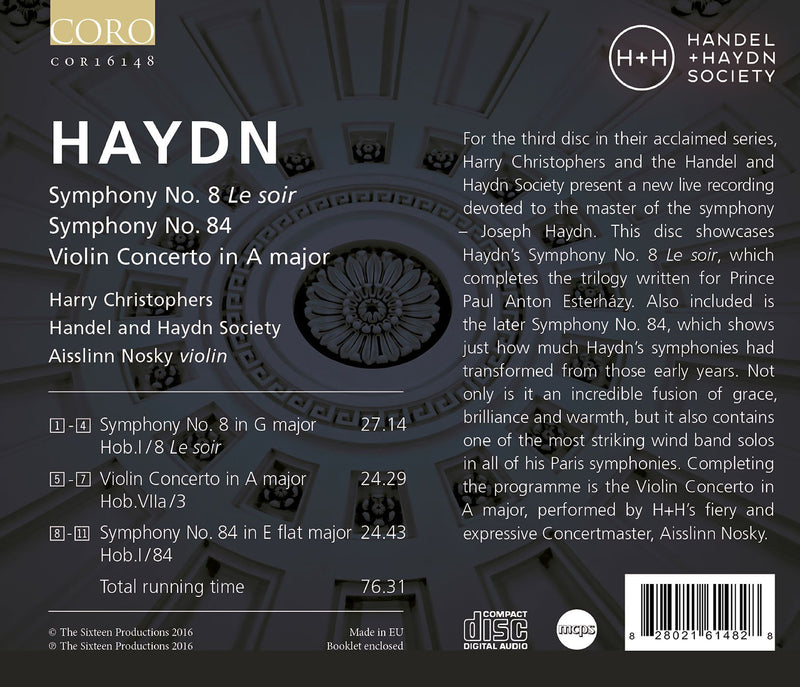 Haydn: Symphonies Nos. 8 & 84 & Violin Concerto in A Major / Christophers, Handel & Haydn Society