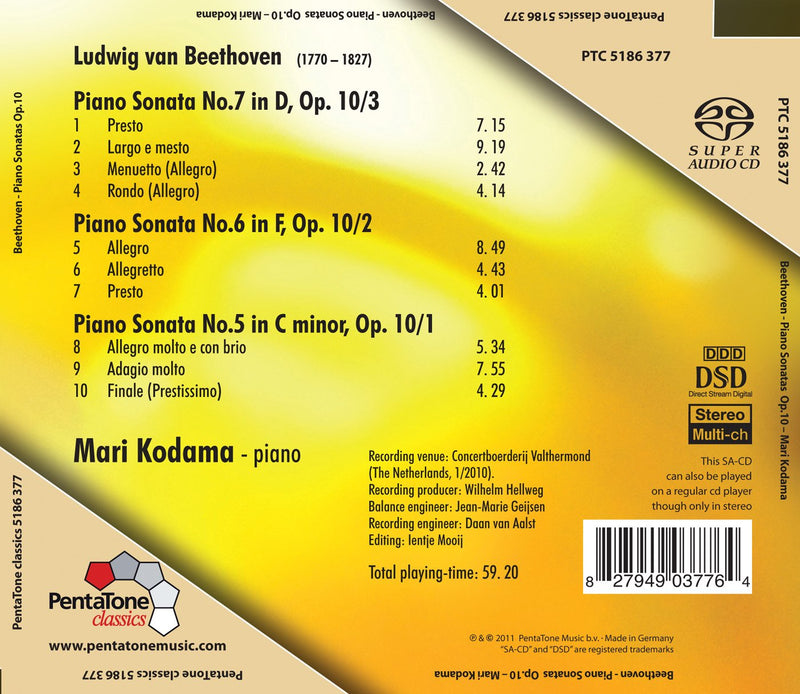Beethoven: Piano Sonatas Op 10, No 1, 2 & 3 / Mari Kodama