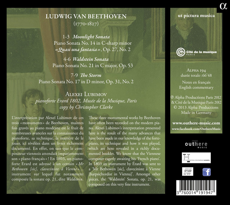 Beethoven: Moonlight, Waldstein, Storm Sonatas / Alexei Lubimov