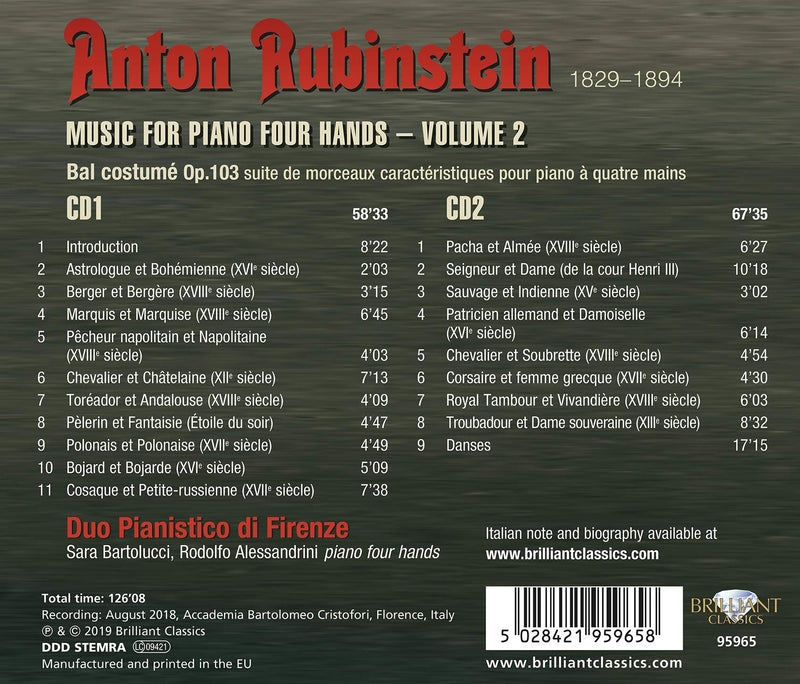 Rubinstein: Music for Piano Four Hands, Vol. 2 / Duo Pianistico di Firenze