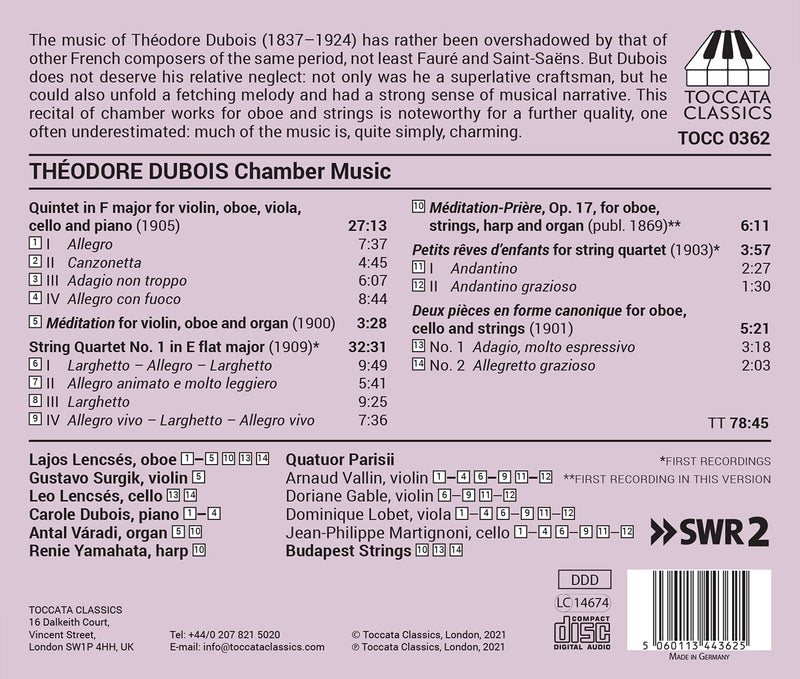 Dubois: Chamber Music / Various