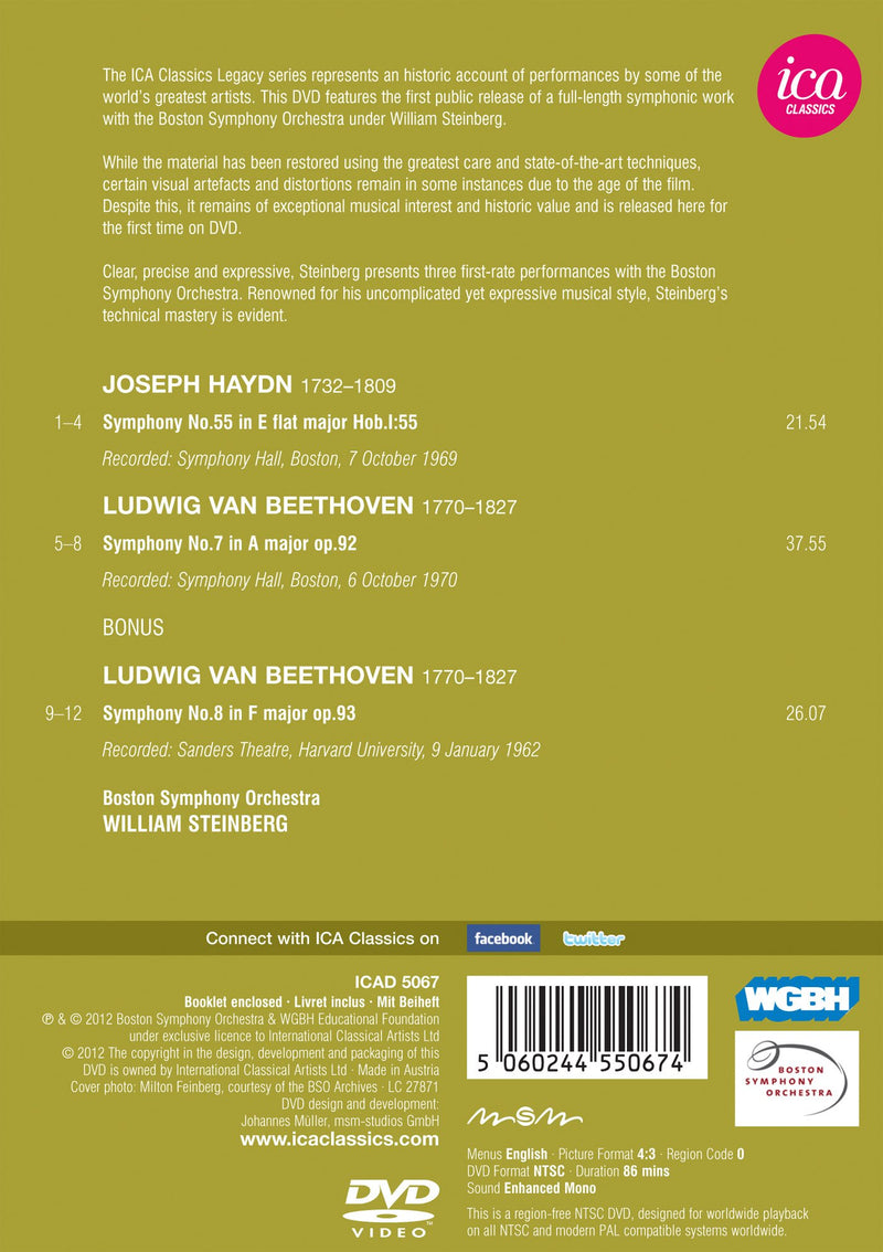Haydn: Symphony No. 55 - Beethoven: Symphonies Nos. 7 & 8