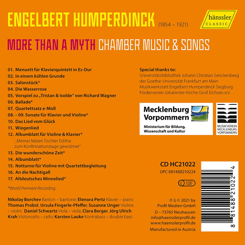 Humperdinck: More than a Myth - Chamber Music & Songs by Engelbert Humperdinck / Various