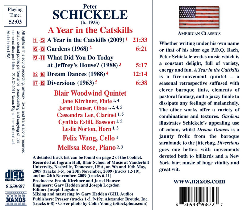 Schicklele: A Year In The Catskills / Wang, Rose, Blair Woodwind Quintet