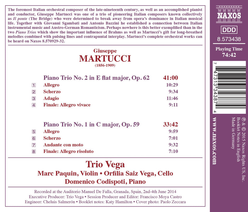 Martucci: Piano Trios Nos 1 & 2 / Trio Vega