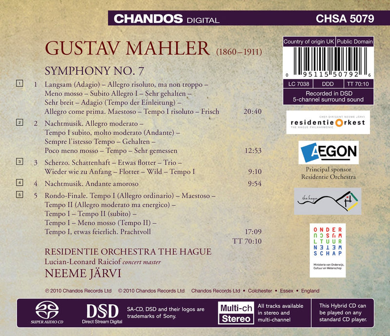 Mahler: Symphony No. 7 / Jarvi, Residentie Orchestra The Hague