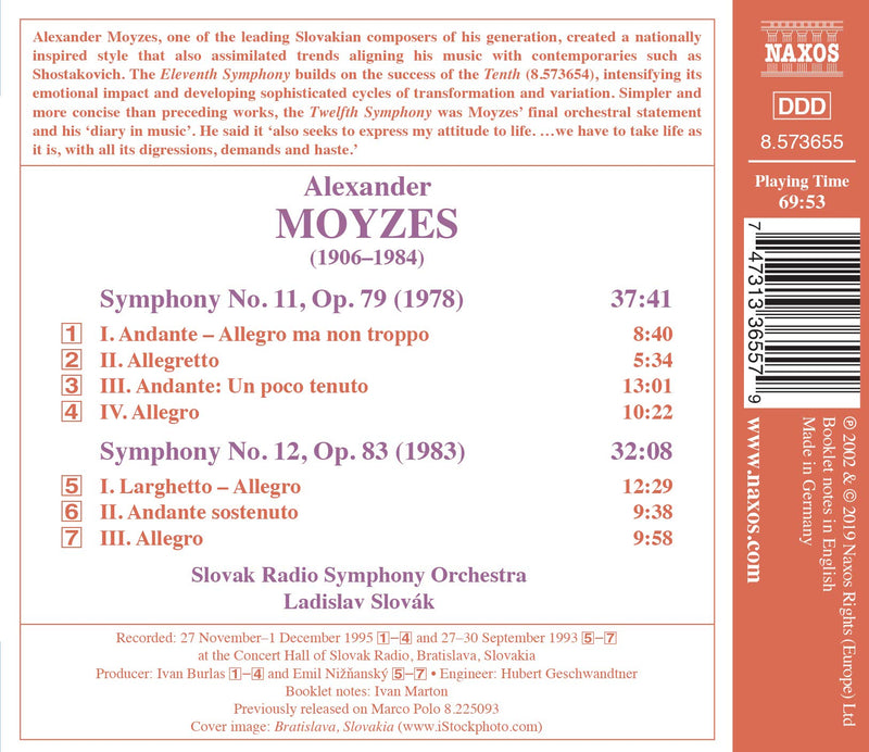 Moyzes: Symphonies Nos. 11 and 12