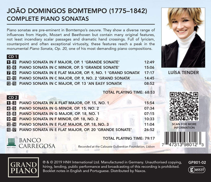 Bomtempo: Complete Piano Sonatas / Tender