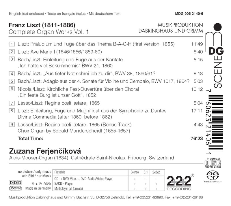 Liszt: Complete Organ Works, Vol. 1 / Ferjencikova