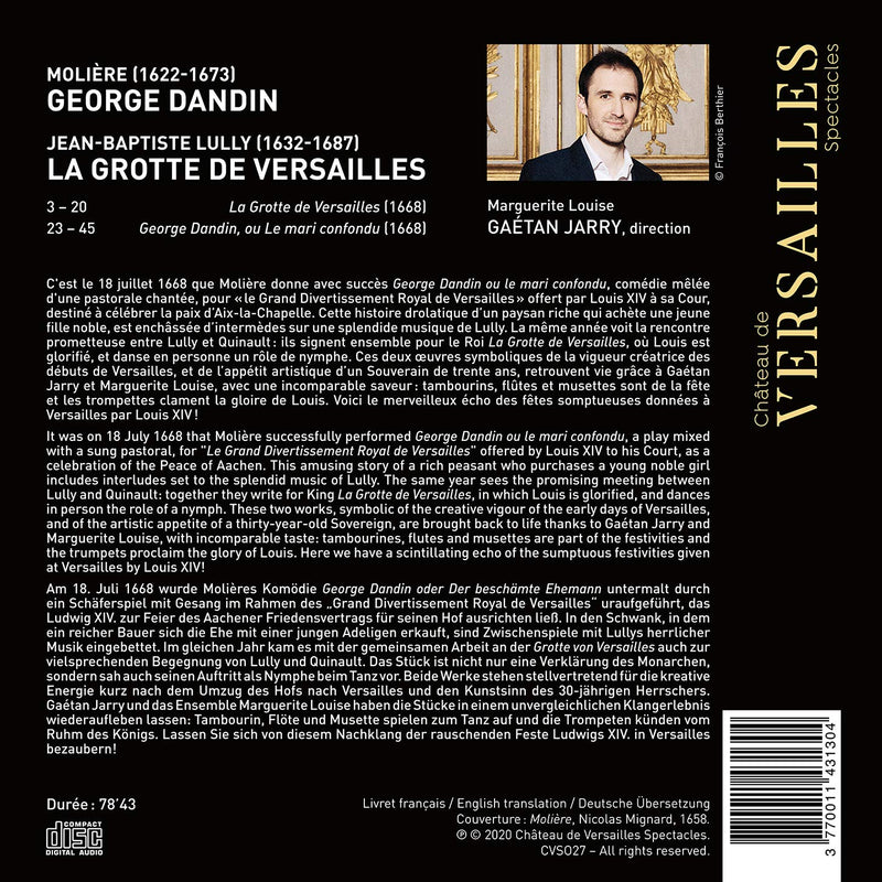 Lully: George Dandin - La Grotte De Versailles / Ensemble Marguerite Louise; Gaetan Jarry