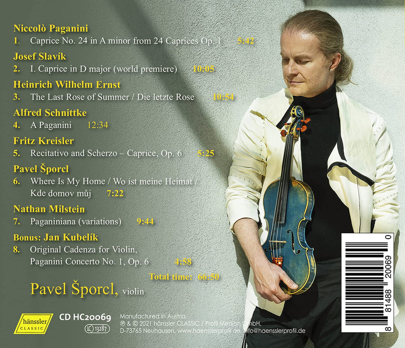 Paganiniana - Works for violin by Paganini, Slavik, Ernst, Schnittke, Kreisler, Sporcl, Milstein, Kubelik / Šporcl