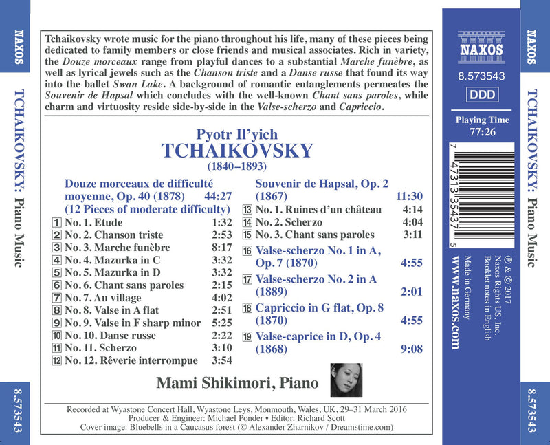 Tchaikovsky: Piano Music / Shikimori