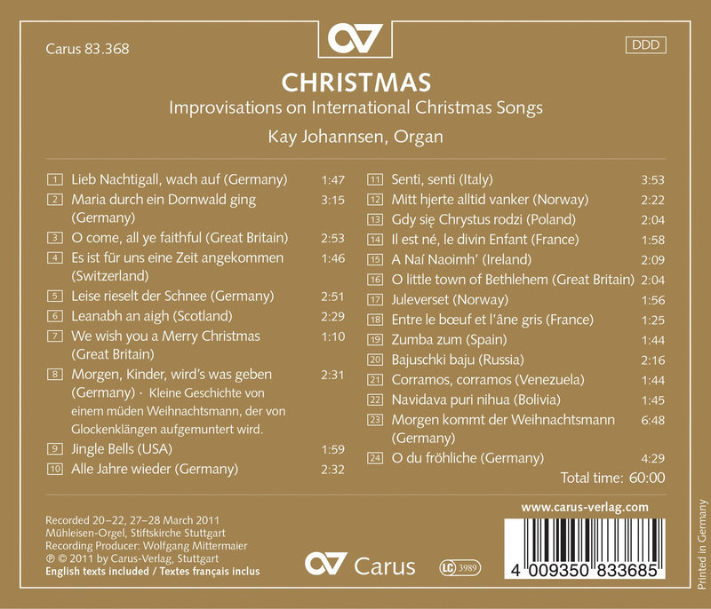 Christmas - Improvisations On International Christmas Songs / Kay Johannsen