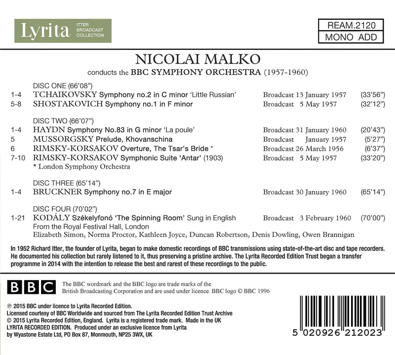 Nicolai Malko conducts the BBC Symphony Orchestra (1957-1960)