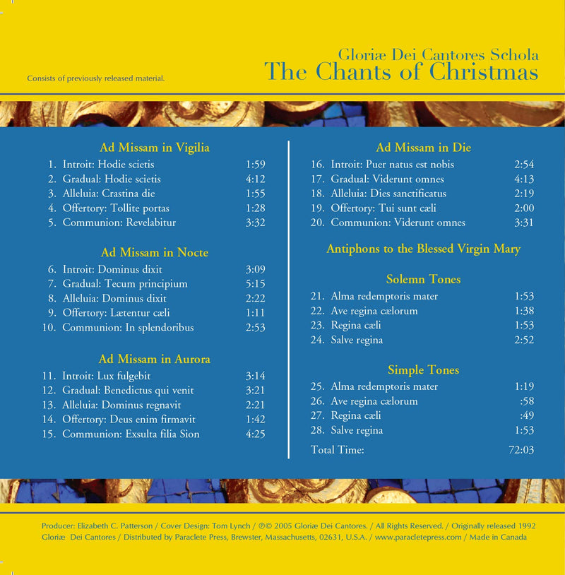The Chants of Christmas / Gloriae Dei Cantores Schola