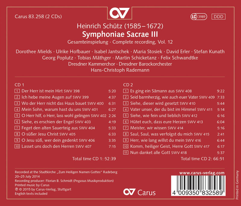 Schutz: Symphoniae Sacrae III