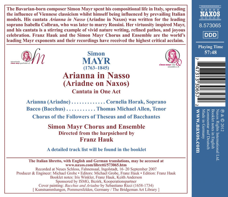 Mayr: Arianna a Nasso
