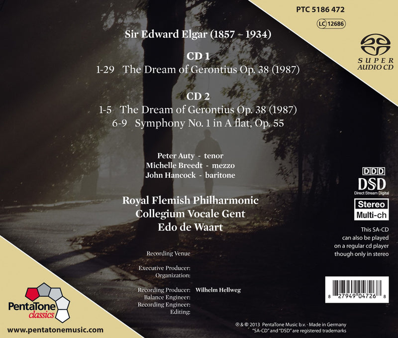 Elgar: Dream of Gerontius, Symphony No 1 / De Waart, Auty, Breedt, Hancock