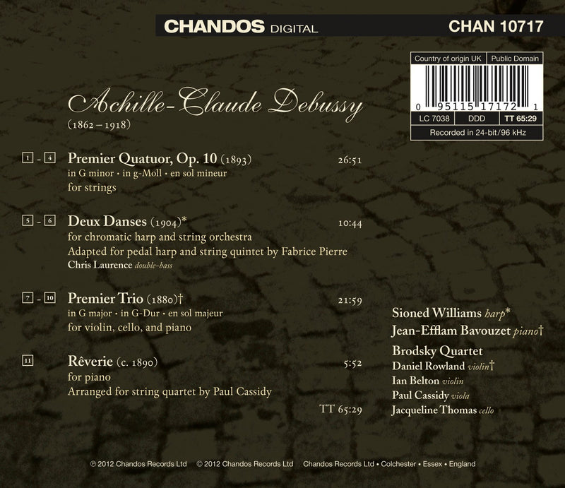 Debussy: String Quartet, Piano Trio, Deux Danses / Brodsky Quartet