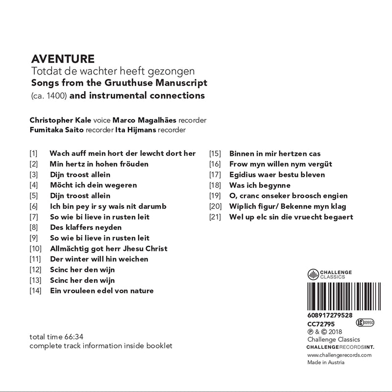 Songs from the Gruuthuse Manuscript / Aventure