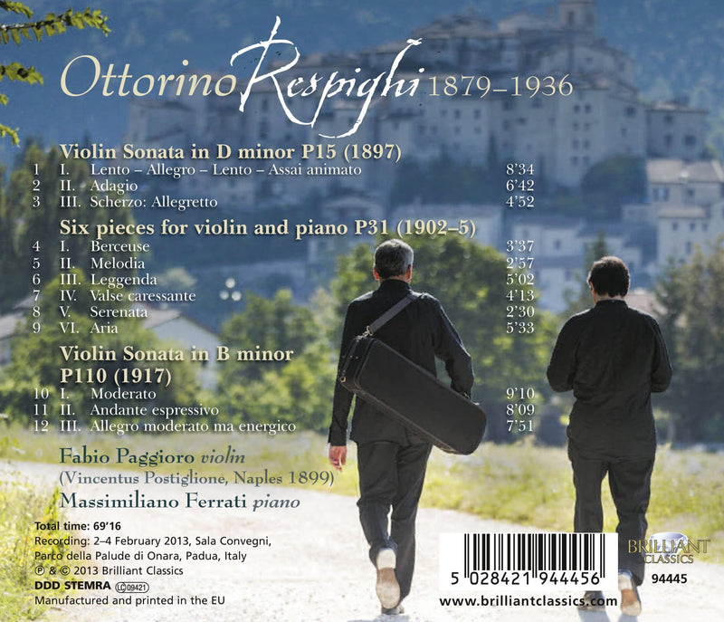 Respighi: Violin Sonatas / Fabio Paggioro, Massimiliano Ferrati