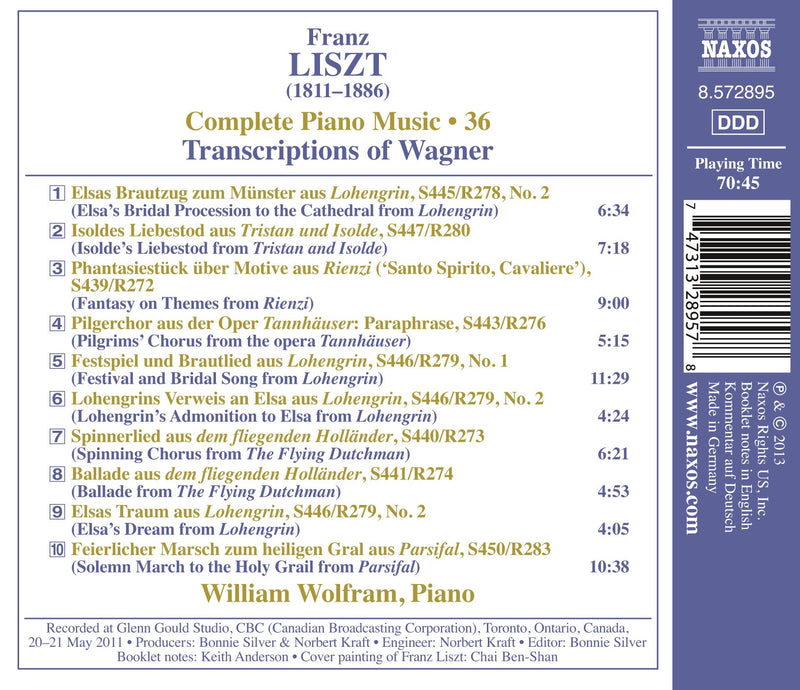 Liszt: Wagner Transcriptions / William Wolfram