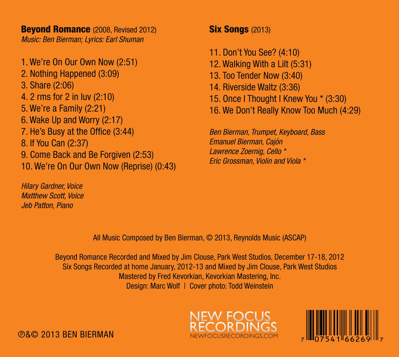Beyond Romance – Songs by Ben Bierman