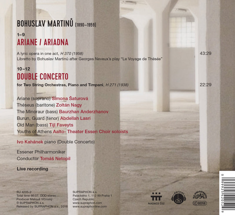 Martinu: Ariane & Double Concerto / Saturova, Netopil, Essener Philharmoniker