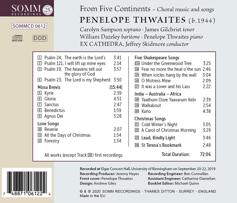 From Five Continents: Choral Music & Songs by Penelope Thwaites / Skidmore, Ex Cathedra