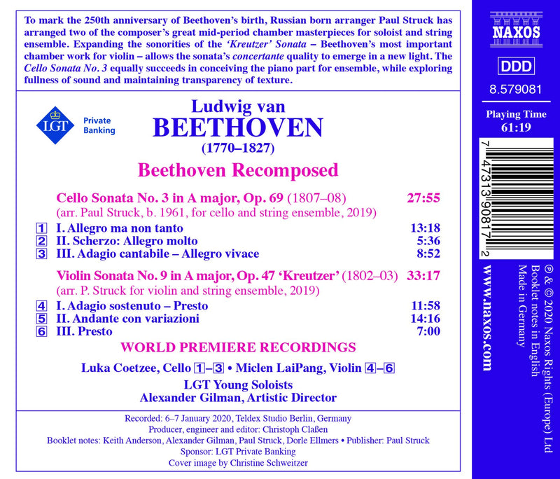 Beethoven Recomposed / Coetzee, Laipang, Gilman, LGT Young Soloists