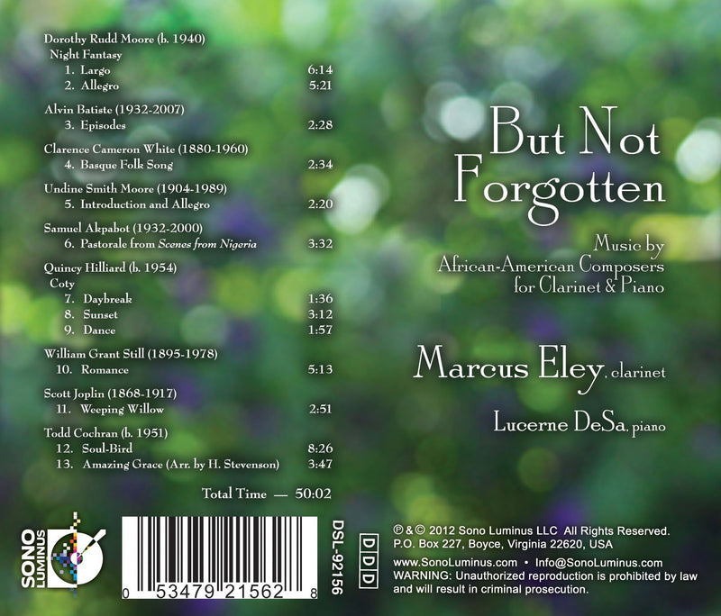 But Not Forgotten - Clarinet Music by African American Composers / Eley, DeSa