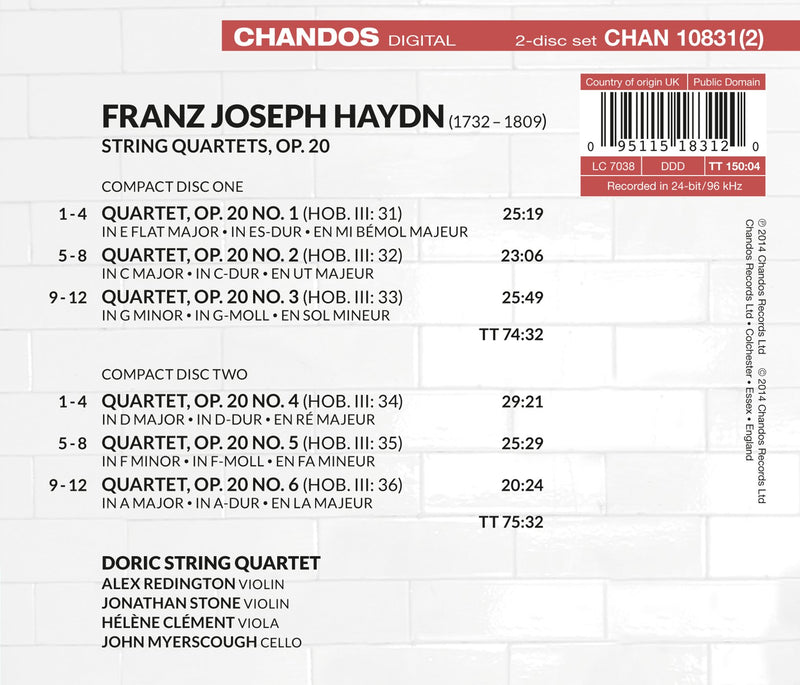Haydn: String Quartets Vol 1 / Doric Quartet