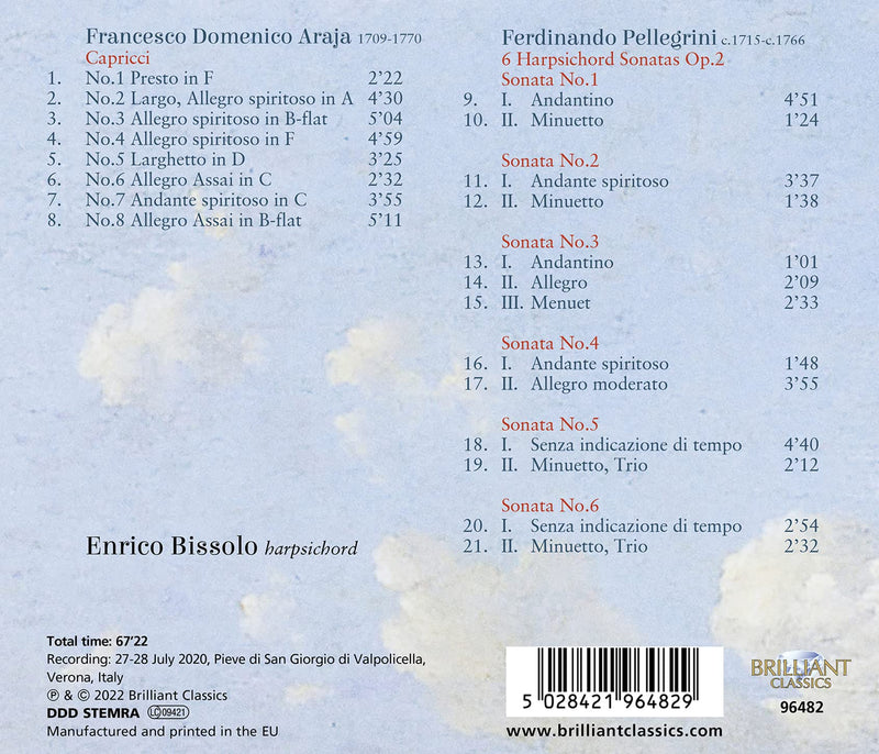 Araja & Pellegrini: Harpsichord Works / Bissolo