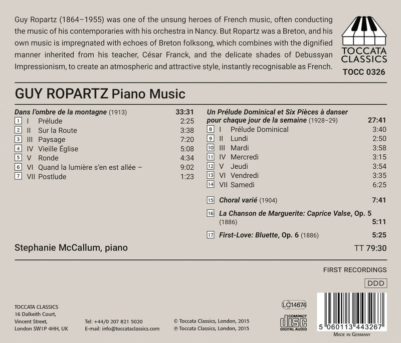 Ropartz: Piano Music / McCallum