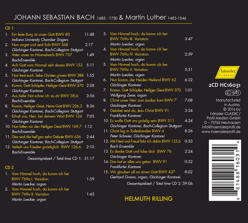 Ein feste Burg ist unser Gott / Rilling, Bach Collegium Stuttgart