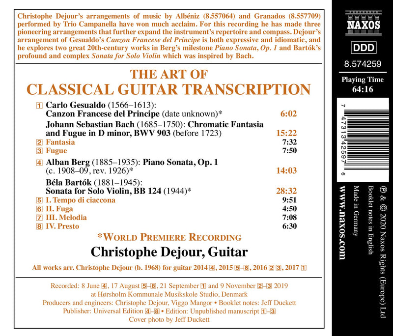 The Art Of Classical Guitar Transcription / Christophe Dejour