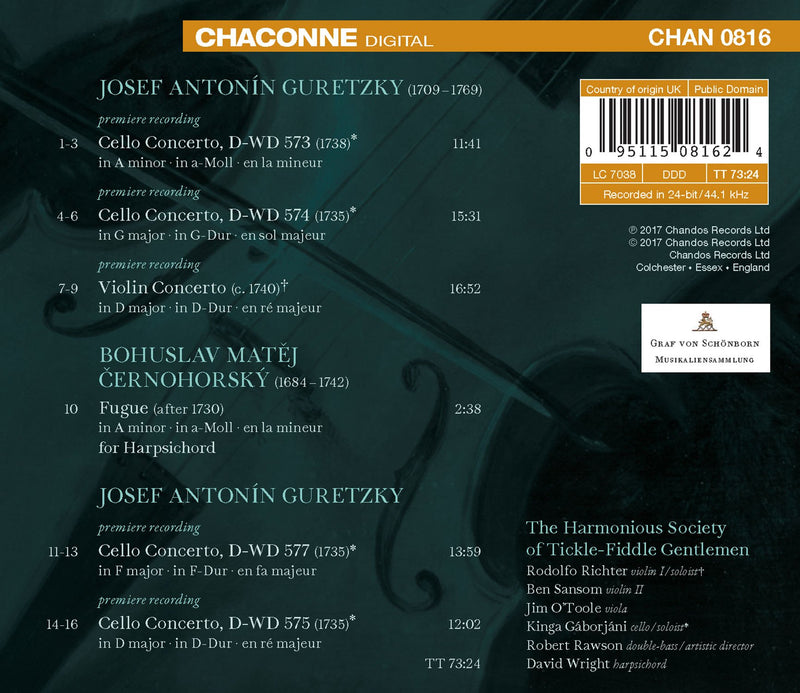 Concertos of Josef Guretzky / Richter, Gaborjani, The Harmonious Society of Tickle-Fiddle Gentlemen