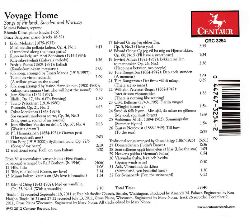 Voyage Home: Songs of Finland, Sweden & Norway