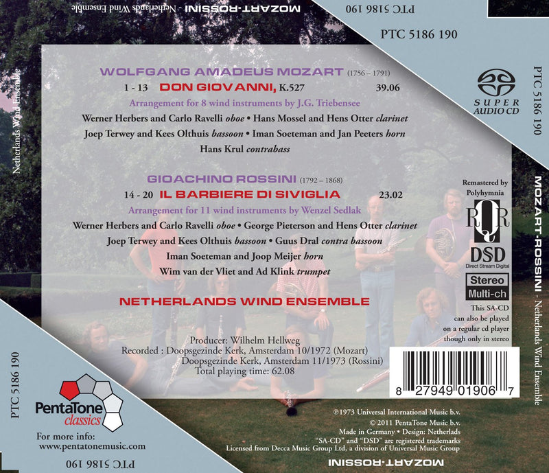 Mozart, Rossini: Arrangements For Wind Instruments / Netherlands Wind Ensemble
