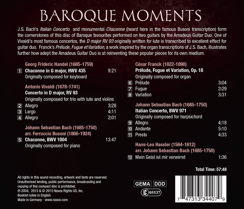 Baroque Moments / Amadeus Guitar Duo
