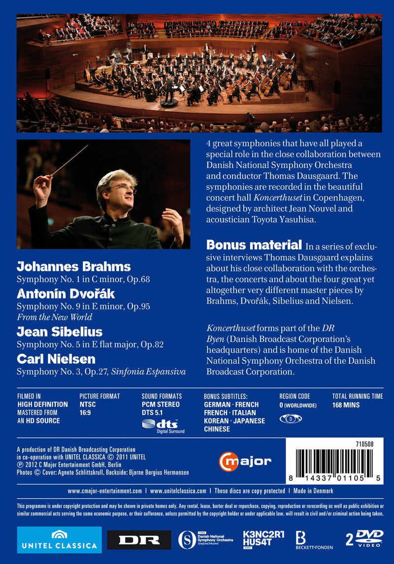 4 Symphonies - Brahms, Dvorak, Sibelius, Nielsen / Dausgaard, Danish National Symphony Orchestra