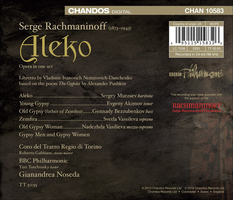 Rachmaninov: Aleko / Noseda, Murzaev, Akimov, BBC Philharmonic