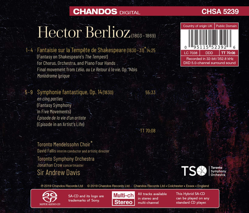 Berlioz: Symphonie Fantastique, Tempest Fantaisie / Davis, Toronto Symphony