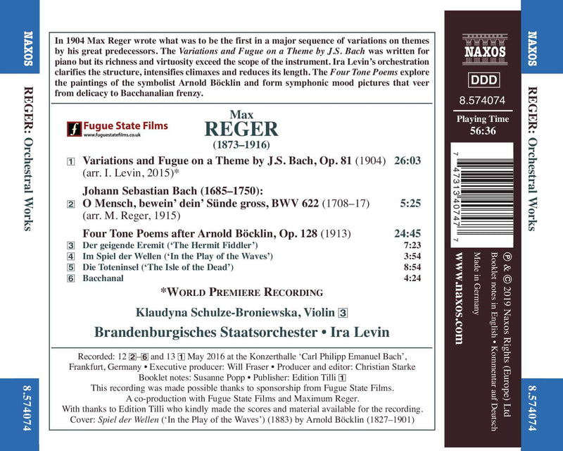 Reger: Orchestral Works / Levin, Brandenburg State Orchestra