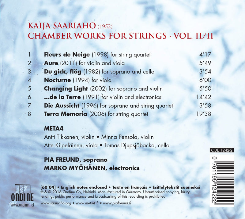 Saariaho: Chamber Works for Strings, Vol. 2 / Freund, META4