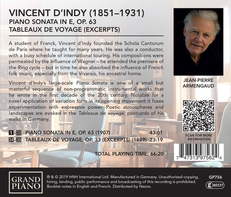 D'Indy: Piano Sonata in E, Op. 63 & Tableaux de Voyage / Armengaud