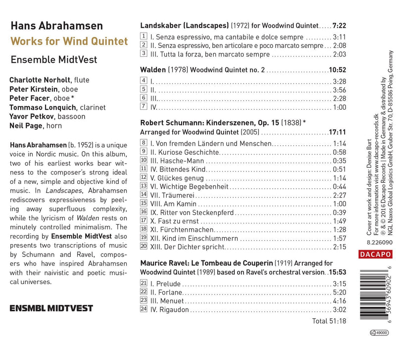 Abrahamsen: Works for Wind Quintet / Ensemble MidtVest
